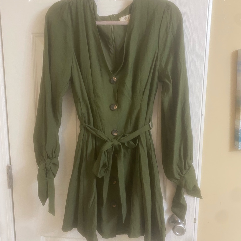 Green Button Up Dress | Dress Up Boutique | Never Worn